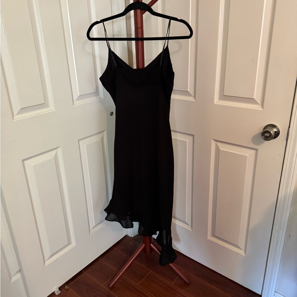 Blue and White Asymmetrical Slip Dress for Cocktail